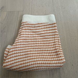 Orange and Cream Striped Knit shorts